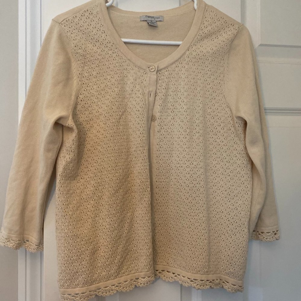 Cute Cream Cardigan 100% cotton